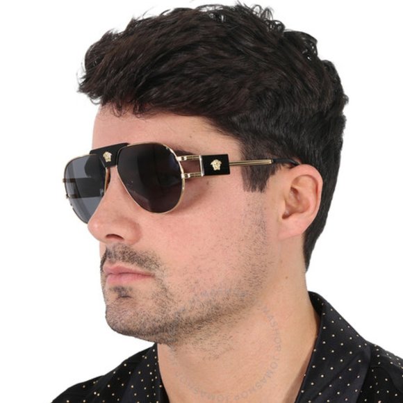 NEW VERSACE UNISEX AVIATOR VE2252 1002/87 SUNGLASSES MOD 2252 100287 EYEWEAR